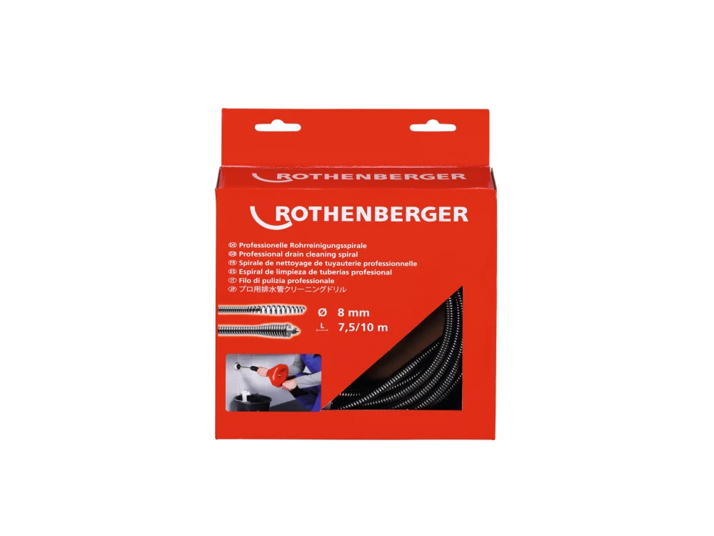 Спираль 8 мм/7,5 м с муфтой и сердечником ROTHENBERGER 72425