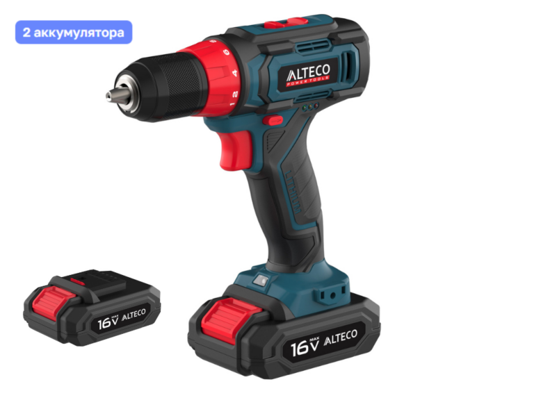 Аккумуляторная дрель шуруповёрт CD 16-28 X2 ALTECO, шт