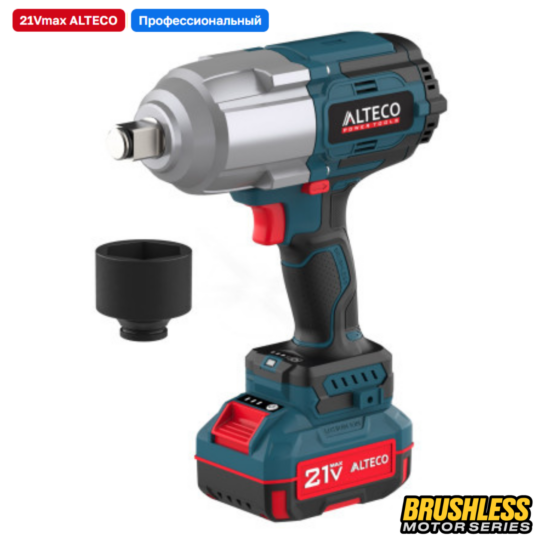 Бесщеточный аккумуляторный ударный гайковерт ALTECO CIW 21-1000 Li BL
