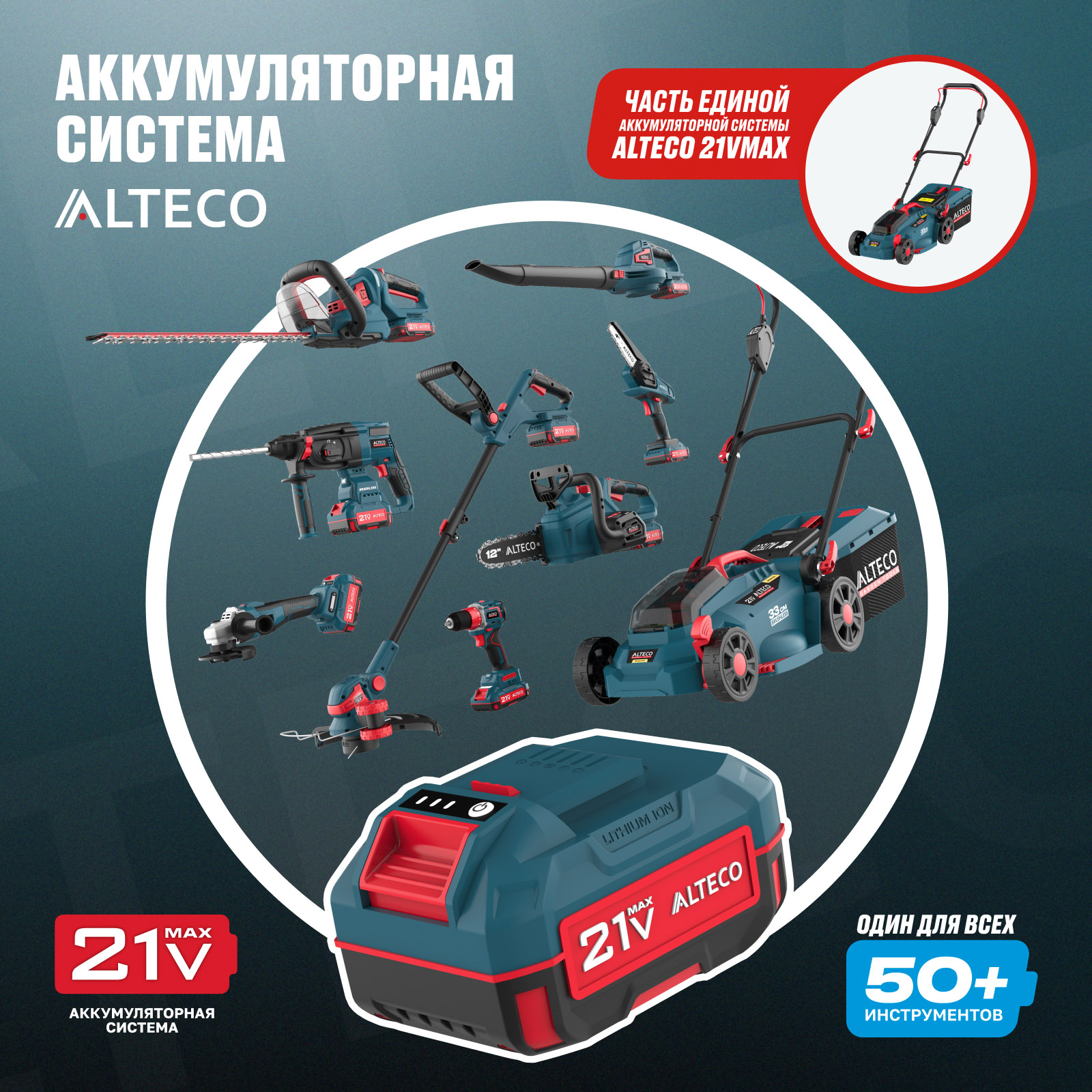 Бесщеточная аккумуляторная газонокосилка ALTECO CLM 21-33 BL Solo (без АКБ и ЗУ) — изображение 12